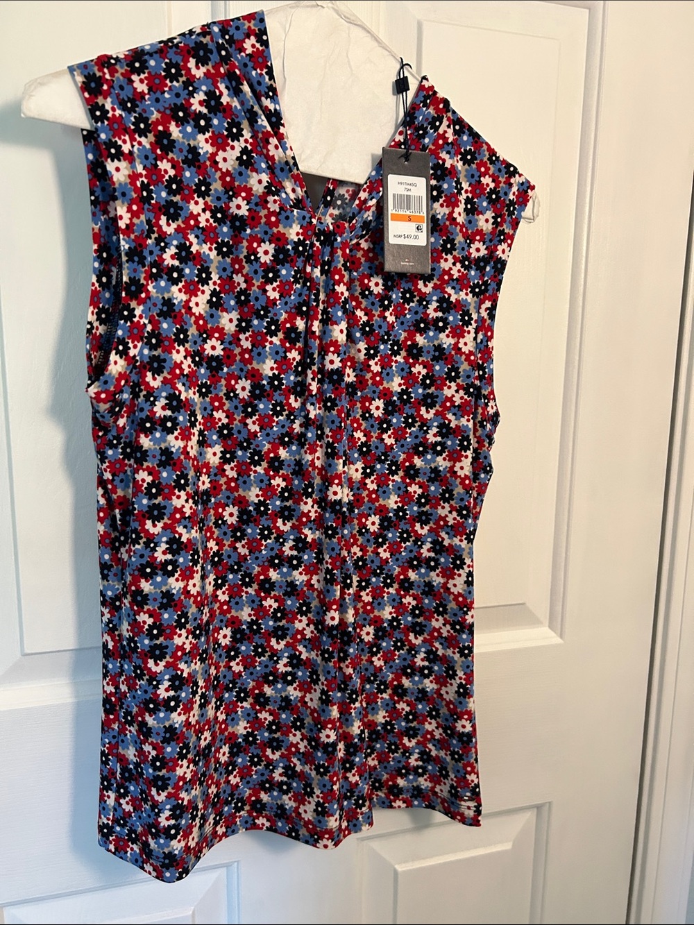 Tommy Hilfiger Red, Blue and White Floral Sleeveless Blouse
